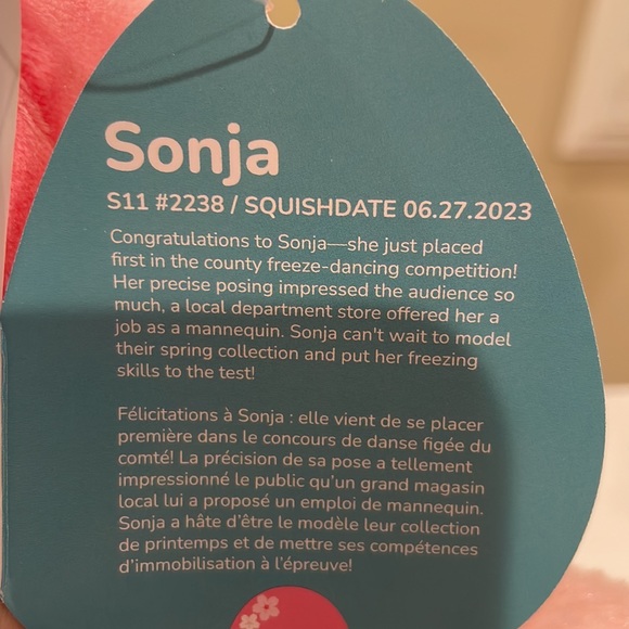 NWT 11” Sonja the Pink Sakura Mallard Duck Squishmallow - Picture 7 of 7